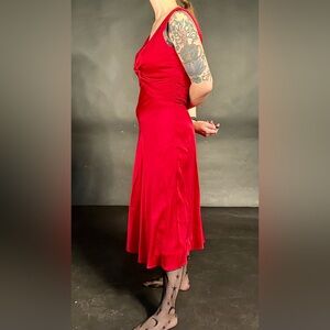 V-neck silk cocktail dress